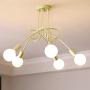 Ganeed Modern Chandelier, Mid-Century 5 Lights Gold Sputnik Pendant Lighting,Industrial Brushed Nickel Ceiling Light Fixture for Kitchen Dining Room Living Room,Gold