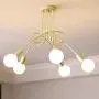 Ganeed Modern Chandelier, Mid-Century 5 Lights Gold Sputnik Pendant Lighting,Industrial Brushed Nickel Ceiling Light Fixture for Kitchen Dining Room Living Room,Gold