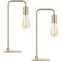 HAITRAL Modern Table Lamps - Bedside Desk Lamps for Bedroom, Living Room, Office, Gold (Witouth Bulb)