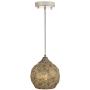 SYDTOP Industrial Mini Pendant Light with Handcrafted Metal Geometric Shape Contemporary 1-Light Rustic Pendant Lighting Fixture for Kitchen Island Dining Room Sink Bar Counter Loft, Antique White