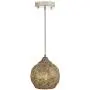 SYDTOP Industrial Mini Pendant Light with Handcrafted Metal Geometric Shape Contemporary 1-Light Rustic Pendant Lighting Fixture for Kitchen Island Dining Room Sink Bar Counter Loft, Antique White