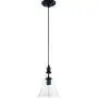 Industrial Vintage Retro Single Light Mini Pendant Light - LITFAD 8.6'' Pendant Lamp Ceiling Light Chandelier with Clear Bell Glass Shade