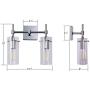 Effimero Chrome Bathroom Vanity 2 Light Fixture - Modern Over Mirror Lighting with Clear Glass Shades