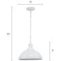 MOTINI Barn Pendant Light 1-Light Height-Adjustable Edison Hanging Light Fixture with Metal Dome Shade Farmhouse Style Ceiling Light Fixture in Black Finish for Kitchen Island, Dining Room, Foyer UL