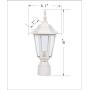 LIT-PaTH Outdoor Post Light Pole Lantern Lighting Fixture with One E26 Base Max 60W, Aluminum Housing Plus Glass, Matte White Finish