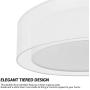CO-Z 3 Light Double Drum Pendant Light, 20'' Brushed Nickel Convertible Semi-Flush Mount Drum Ceiling Light Fixture for Kitchen Island Dining Table Bedroom Entry Bar, Modern Hanging Lights Chandelier