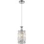 KRASTY Modern Adjustable Chrome Chandelier Ceiling Pendant Lighting Fixture Mini Brushed Nickle Crystal Pendant Light, Hanging Light for Kitchen Island Dining Room Living Room Bedroom