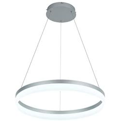 LED Modern Chandelier 1-Ring Circular Pendant Light Flush Mount Pendant Lighting for Living Room Dining Room, 6000k, Silver, by ROYAL PEARL