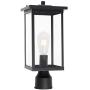 TODOLUZ Outdoor 1-Light Post Light Fixture in Black Finish, Outdoor Post Lantern with Clear Glass for Patio Garden Walkway