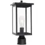 TODOLUZ Outdoor 1-Light Post Light Fixture in Black Finish, Outdoor Post Lantern with Clear Glass for Patio Garden Walkway