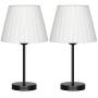 HAITRAL Bedside Table Lamps - Small Nightstand Lamps Set of 2 with White Fabric Shade, Bedside Desk Lamp for Living Room, Office, Dorm, Kids Room, Girls Room - 15 Inches (HT-TH68-21X2)