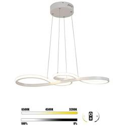 Modern Chandelier Lighting LED Dining Room Dimmable Pendant Light, Length 100cm and Chain 120cm Height Adjustable Hanging Lamp, Creative Design Chandelier Lighting for Kitchen Island (White)