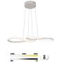 Modern Chandelier Lighting LED Dining Room Dimmable Pendant Light, Length 100cm and Chain 120cm Height Adjustable Hanging Lamp, Creative Design Chandelier Lighting for Kitchen Island (White)