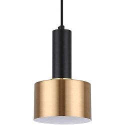 Hoocozi Modern Black Gold Pendant Light for Kitchen Island One-Light Adjustable Metal Pendant Lighting Fixture for Dining Room Living Room Bedroom
