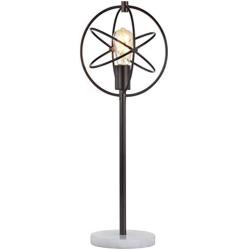 JONATHAN Y JYL1091A Atomic Caged 26.5'' Edison Bulb Metal/Marble Modern LED Table Lamp Rustic,Cottage,Industrial for Bedroom, Living Room, Office, College Dorm, Coffee Table, Bookcase, OilRubbedBronze