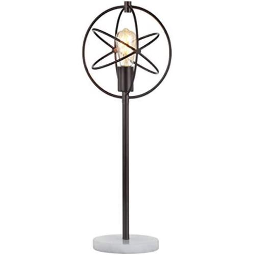 JONATHAN Y JYL1091A Atomic Caged 26.5'' Edison Bulb Metal/Marble Modern LED Table Lamp Rustic,Cottage,Industrial for Bedroom, Living Room, Office, College Dorm, Coffee Table, Bookcase, OilRubbedBronze