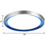 CraftThink Modern Circular LED Flush Mount Ceiling Light Fixture Close to Ceiling Lights Acrylic LED Ceiling Lamp for Living Room Bedroom Kids Room Kitchen Lighting- Blue/14inch-Cct: White