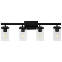 BONLICHT Bathroom Vanity Light Fixture 4 Light Black Sconces Wall Lighting Modern Industrial Indoor Wall Mounted Lamp, Farmhouse Style Bath Wall Light for Kitchen Hallway Bedroom Porch Living Room