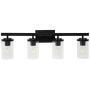 BONLICHT Bathroom Vanity Light Fixture 4 Light Black Sconces Wall Lighting Modern Industrial Indoor Wall Mounted Lamp, Farmhouse Style Bath Wall Light for Kitchen Hallway Bedroom Porch Living Room