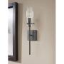 Effimero Black Wall Sconce Lighting - Bathroom Light Fixture - Modern Indoor Bedroom Wall Lights with Clear Glass Shades