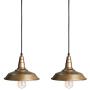 2 Pack Gold Rustic Hanging Pendant Light Industrial Brass Barn Ceiling Light Fixtures Kitchen Farmhouse Dining Room Warehouse Lighting