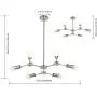 MELUCEE Modern 6 Lights Chandeliers Sputnik Kitchen Island Lighting Brushed Nickel Mid Century Light Fixture Flush Mount Ceiling Light for Living Room Bedroom Foyer Hallway