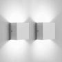 2 Pack Modern Wall Sconce 10W, Lightess White Up Down Wall Mount Lights Metal Mini LED Wall Lamp for Living Room Bedroom Hallway Decor, Cool White, O1182TP