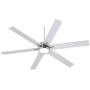70'' Nucleus Industrial Ceiling Fan with Light LED Remote Control Brushed Nickel for Living Room Kitchen Bedroom Family Dining - Casa Vieja