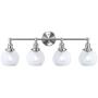 XiNBEi Lighting Vanity Light, 4 Light Industrial Wall Light with Glass, Wall Mounted Light Brushed Nickel Finish for Bathroom Kitchen Living Room XB-W1256-4-BN