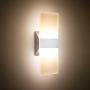 Modern LED Acrylic Wall Sconce Lighting 12W Warm White 2700K Up Down Wall Lamp for Bedroom Corridor Stairs Bathroom Indoor Lighting Fixture Not Dimmable Home Room Decor No Plug(1 Pack)