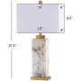 JONATHAN Y JYL6201A Elizabeth 27.5'' Alabaster LED Lamp Coastal,Contemporary,Transitional for Bedroom, Living Room, Office, College Dorm, Coffee Table, Bookcase, White/Gold Leaf
