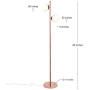 Brightech Sphere - Mid Century Modern 2 Globe Floor Lamp for Living Room Bright Lighting - Contemporary LED Standing Light for Bedrooms & Offices - Rose Gold Indoor Pole Light