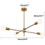 Modo Lighting Sputnik Chandelier 4-Light Golden Pendant Lighting Mid-Century Modern Ceiling Light Fixture for Kitchen Dining Room Living Room (4-Lights)