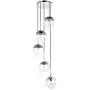 A1A9 Pendant Lights with Sphere 5-Light, Modern Industrial Clear Glass Ball Globe Ceiling Light Fitting, E26 LED Chandelier Lamp Fixture for Kitchen Island, Bar, Dining Room, Counter, Cafe (Chrome)