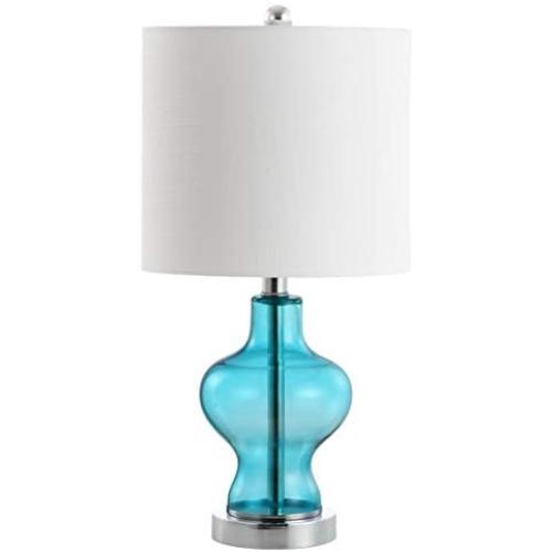 JONATHAN Y JYL4036A Mer 20.5'' Glass/Metal LED Lamp Contemporary,Transitional for Bedroom, Living Room, Office, College Dorm, Coffee Table, Bookcase, Aqua