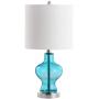 JONATHAN Y JYL4036A Mer 20.5'' Glass/Metal LED Lamp Contemporary,Transitional for Bedroom, Living Room, Office, College Dorm, Coffee Table, Bookcase, Aqua
