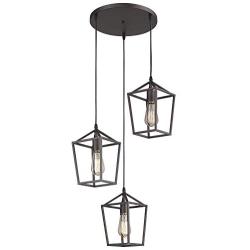 Emliviar 3-Light Pendant Lighting, Cluster Pendant Hanging Light for Kitchen Dining Room, Oil Rubbed Bronze Finish, 20065D-3 ORB