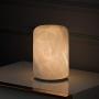 Unique Calcite Modern Table Lamp, Small Bedside Lamp for Bedroom Living Room, Dimmable Desk Lamp for Night Table by Phiestina, Crystal Texture Within, Handcrafted, LED, UL, Cylinder, Natural White