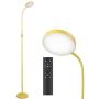 Floor Lamp, Joofo Led Floor Lamp, Remote and Touch Control, 1 Hour Timer Reading Standing Lamp, 4 Color Temperatures with Stepless Dimmer Floor Lamp for Living Room Bedroom Office, Yellow