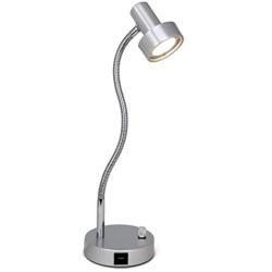 O’Bright Dimmable LED Desk Lamp with USB Charging Port (5V/2A), Full Range Dimming LED, Table Lamp with USB Charger, Flexible Gooseneck, Office Desk Lamp/Bedside Lamp, Vintage Design (Aluminum)