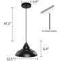 Pendant Lights, Lika Industrial Barn Ceiling Light Fixtures Black Hanging Pendant Lighting for Kitchen Island, Dining Room, Foyer (Black and Flat(Three Pack-Save$4.65))