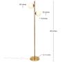 Brightech Sphere - Mid Century Modern 2 Globe Floor Lamp for Living Room Bright Lighting - Contemporary LED Standing Light for Bedrooms & Offices - Gold / Antique Brass Indoor Pole Light