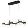 Modern Kitchen Island Light LED Chandelier Contemporary 6-Pendant Lighting 50W 4000lm Adjustable Hanging Ceiling Light for Living Room Foyer Hallway Bar Dining Room, 4000K Nature White, Matte Black