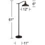 Kayne Modern Downbridge Floor Lamp Satin Bronze Metal Shade Step Switch for Living Room Reading Bedroom Office - 360 Lighting