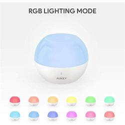 AUKEY Baby Night Light for Kids, Rechargeable Bedside Lamp with RGB Color-Changing & Dimmable Bedroom Light, IP65 Water-Resistance Touch Control Table Lamp for Reading, Sleeping, and Relaxing