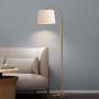 Oneach Modern Floor Lamp for Living Rooms LED Contemporary Arc Standing Lamps for Bedrooms Accent Tall Pole Gold Light for Reading with Hanging Lamp Shade Antique Brass