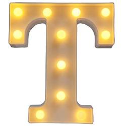 CJWPOWER Room Decor, LED Letter Signs, Cute Home Decor, Light Up Letter Signs for Wall, Bedroom, Party Decorations, Wedding, Birthday. Night Light and More (T)