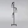 NIUYAO Industrial Style 60 High Track Tree Floor Lamp Iron Cage 3 Lights Pipe LED Floor Light Fixture Black 409434