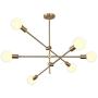 Hsyile Lighting KU300236 Modern-Industrial Style Indoor Chandelier Light Fixtures,Brass Finishes Flush Mount Ceiling Light Modern Pendant Light,Perfect for Dining Room Bedroom Hallway etc,6 Lights