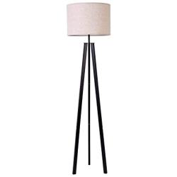 Floor Lamp Standing Lamp,Black Tripod Floor Light, Modern Design Studying Light for Living Room, Bedroom, Study Room and Office, Flaxen Lamp Shade with E26 Lamp Base